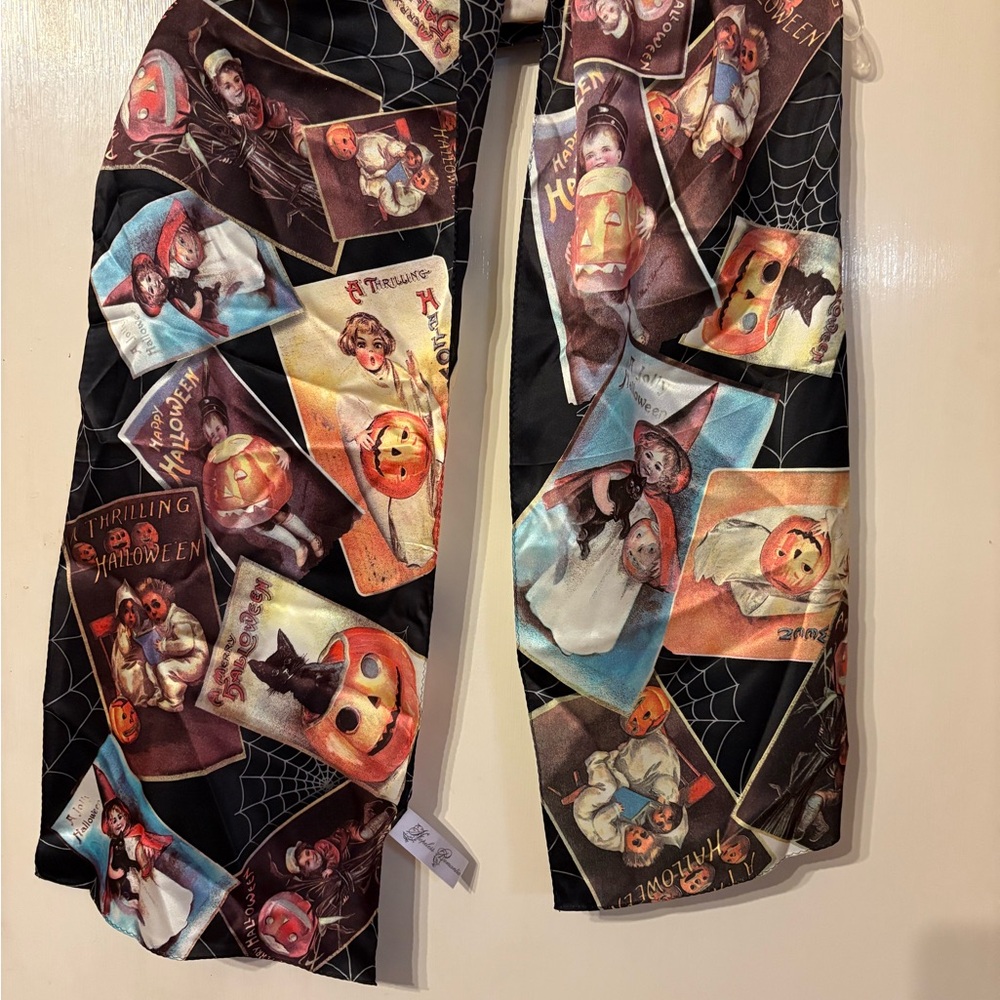 Hopeless Romantic Silk Vintage inspired Halloween Print Scarf